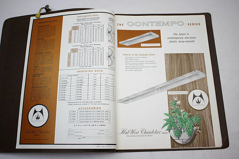 1971 Mid-West Chandelier Company Illustrated Catalog Aurora Fluorescent Fixtures - Image 3 of 4