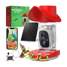 birdsnap® Hummingbird Feeder with Camera Solar Powered, 2K Live Str... Fast