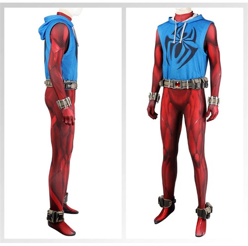 Scarlet Spider Costume Spider-Man Cosplay Outfits Jumpsuit Halloween Adult - Picture 20 of 25