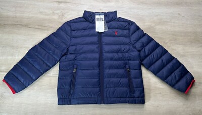 Polo RALPH LAUREN Unisex JACKET Navy Red 2 Quilted DOWN Puffer