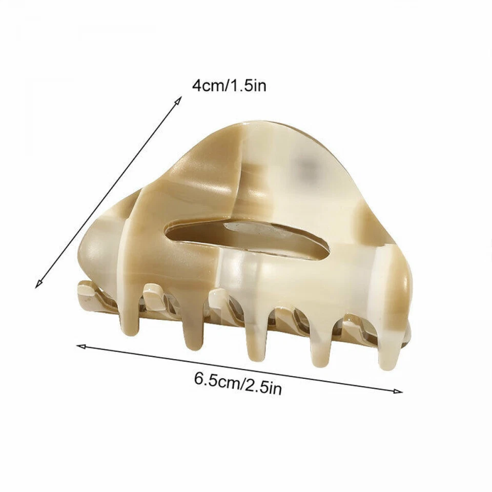 Ladies Semicircle Hair Claw Clamps Clips Grips Small Acrylic Acetic Acid Hairpin - Image 2 of 4