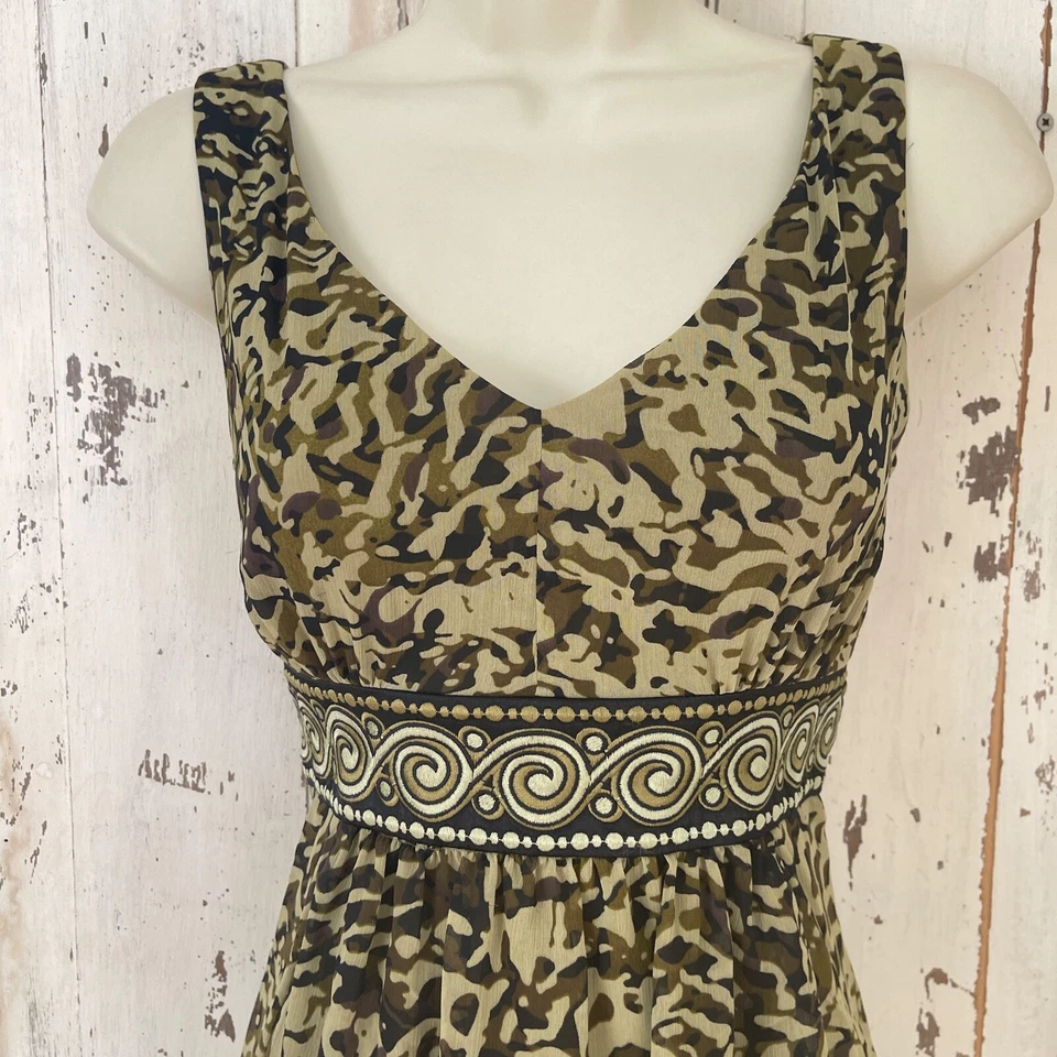 Vestido de fiesta de iglesia Positive Attitude talla 4P Petite para mujer verde marrón negro Foto 3 de 4