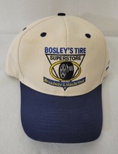 BOSLEY'S TIRE WICHITA Hat Cap Cooper Tires Ad Promo Tan Blue Trucker Snapback