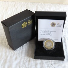 UK 2008 4th OLYMPIAD OLYMPIC CENTENARY £2 SILVER PROOF - boxed/coa