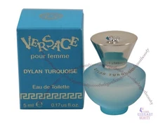 Versace Dylan Turquoise 0.17oz/5ml Edt Splash Mini For Women New In Box