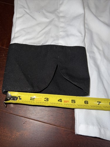 Chef Coat Food Jacket Black White Double Buttons Chest & Sleeve Pocket Size S - Picture 14 of 15