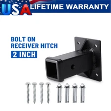 Black Bolt on Hitch Receiver Tube 2 Inch Hitch Wall Mounted Hitch Mount Cargo