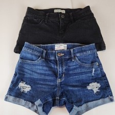 Abercrombie Kids size 15-16 shorts bundle denim blue distressed black