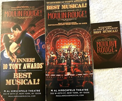 MOULIN ROUGE-BROADWAY THEATER MUSICAL HANDZETTEL / FLYER + POSTKARTE X 3