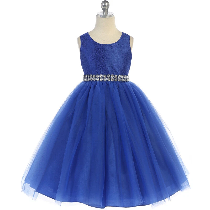 ROYAL BLUE Size 2 Flower Girl Dress Birthday Recital Bridesmaid Formal Party