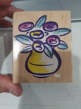 Design Prints H1460 Flowers with Vase Hero Arts 1998 Rubber stamps