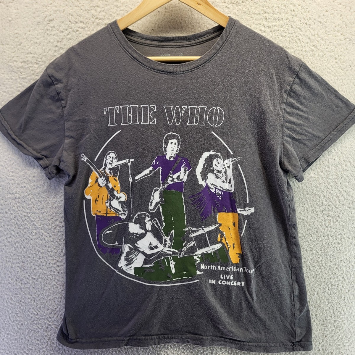 The Who Shirt Womens Large Gray Band Concert North American