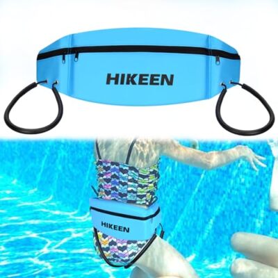 Swim Belt for Adult Child,Water Aerobics Equipment w/Fixing Straps&Zipped Pocket