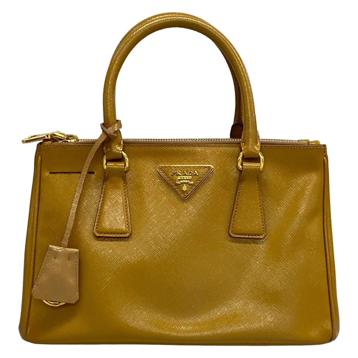 PRADA Leather Exterior Yellow Bags & Handbags for Women for sale
