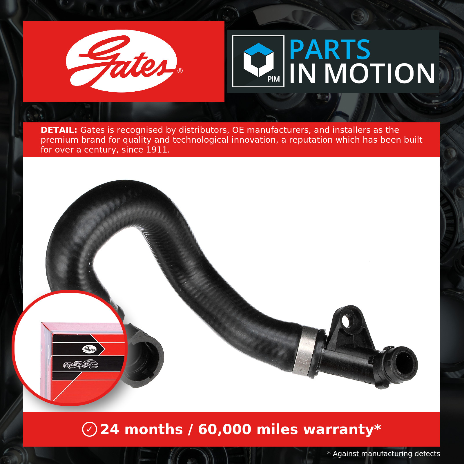 Heater Hose 02-1785 Gates Coolant 17117521067 17117524710 427521785 Quality New