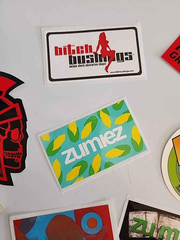 Lote de pegatinas de skate vintage Madrid, Off Shore, Flypaper, Zumiez, Bones, Troj Foto 4 de 4