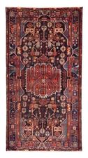 Vintage Oriental Hand-Knotted Carpet 4'11" x 9'6" Traditional Wool Area Rug