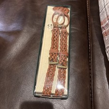 Campaign Brand Braided Brown Leather Suspenders