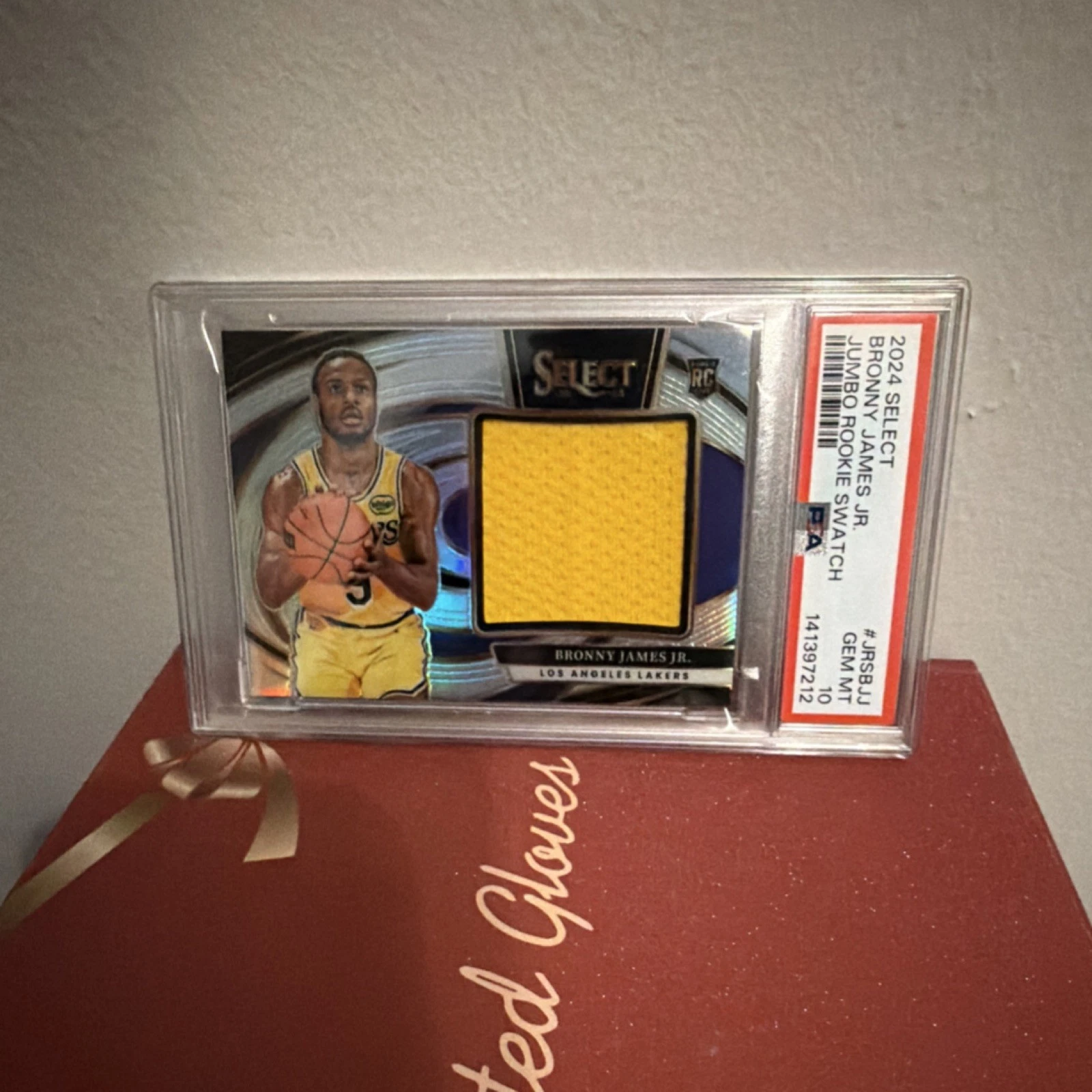 Deal for 2024-25 Panini Select Bronny James Jr. Jumbo Rookie Swatch #JRS-BJJ PSA 10 Lake…