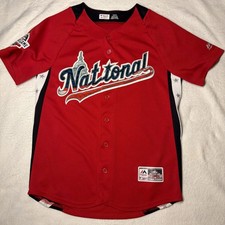 2018 All Star Game National League Red Jersey By Majestic Youth Sz M 10/12