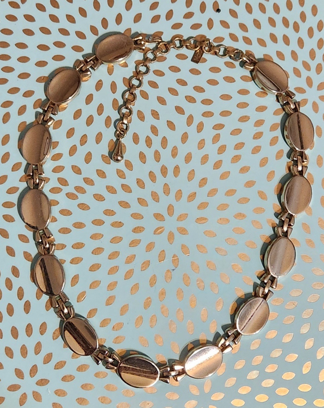 Vintage Monet Oval Links Polished Goldtone Choker Necklace
