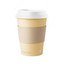 8oz single wall Compostable  Paper Coffee Cups with Lids & Sleeves 50-100pcs