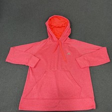 Adidas Hoodie Womens Large Pink Ultimate Climawarm Fleece Pullover Raglan Sleeve