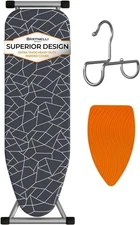 Compact Ironing Board 13x43 Iron Surface Patent Folding System with Adjustabl...