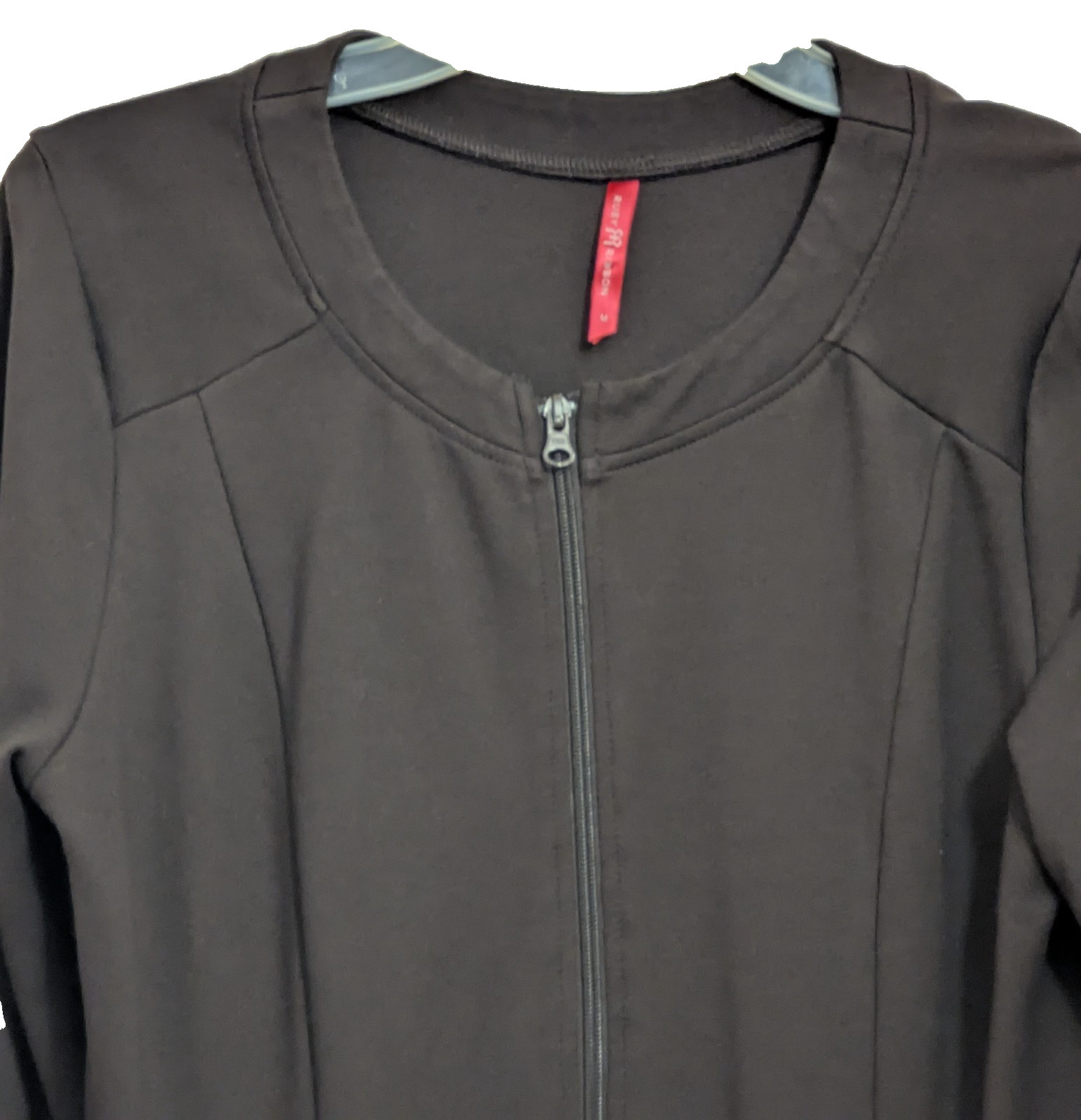 Ruby Ribbon Brown Full Zip Up Fitted Workout Acti… - image 3