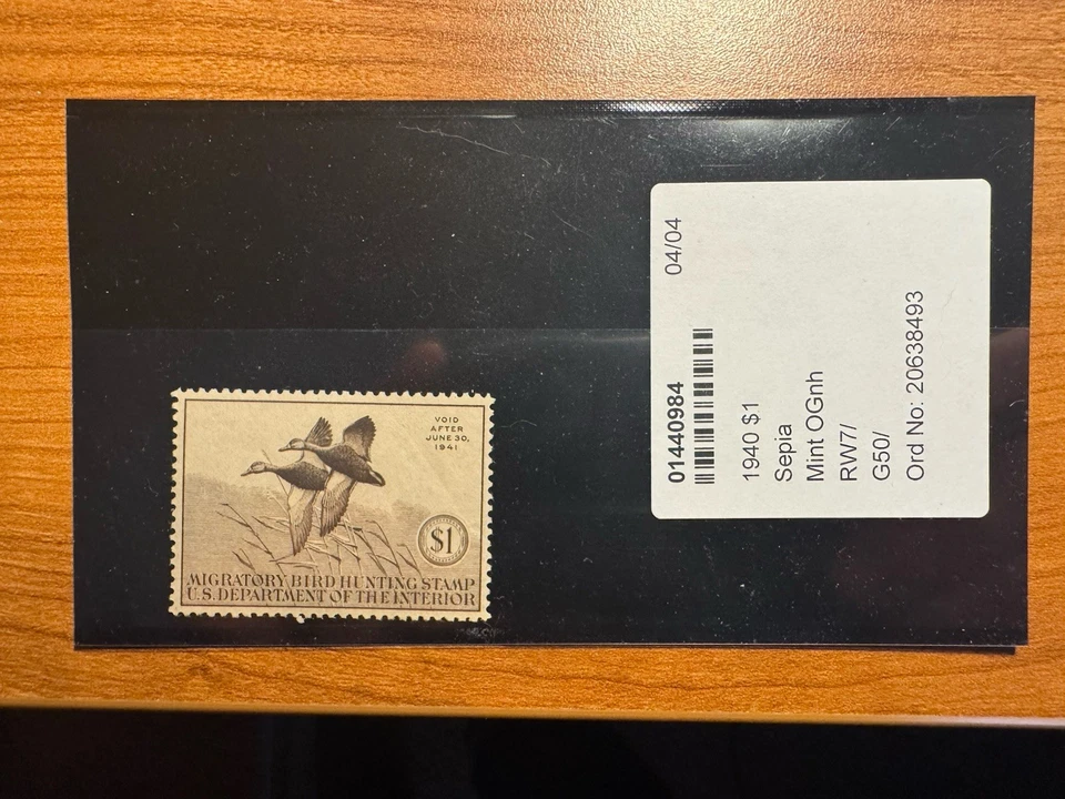 SCOTT: US # RW7 DUCK STAMP MINT OG NH PSE GRADED CERT VF-XF 85 - Image 2 of 4