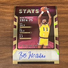 2025 Leaf In The Game Used Bob Mcadoo #VG-BM1 Video Game Stats Auto /15 Lakers