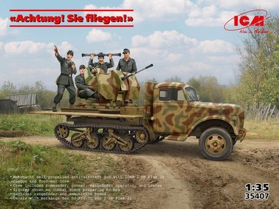 ICM 35407 1:35 Achtung! Sie fliegen! (Sd.Kfz.3b w/2 cm Flak/Crew)
