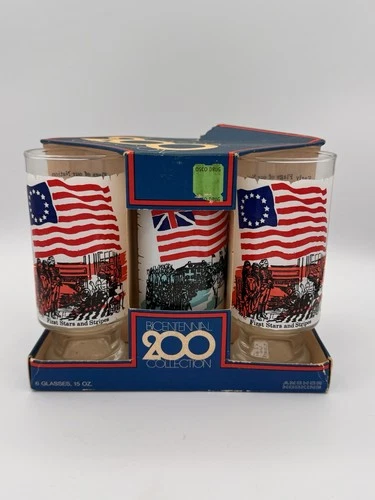 Vintage Anchor Hocking Bicentennial Drinking Glasses Set of 6