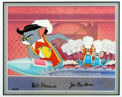 TWO MOUSEKETEERS Tom & Jerry Cel Hanna-Barbera Signed Limited Edition Art Cell - Image 1 of 4
