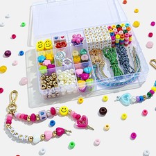 421Pcs DIY Keychain Making Kit - Beaded Keychain Bag Charm Craft Supplies w