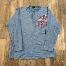 Vintage 80s Harley Davidson henley shirt Size L Made In USA