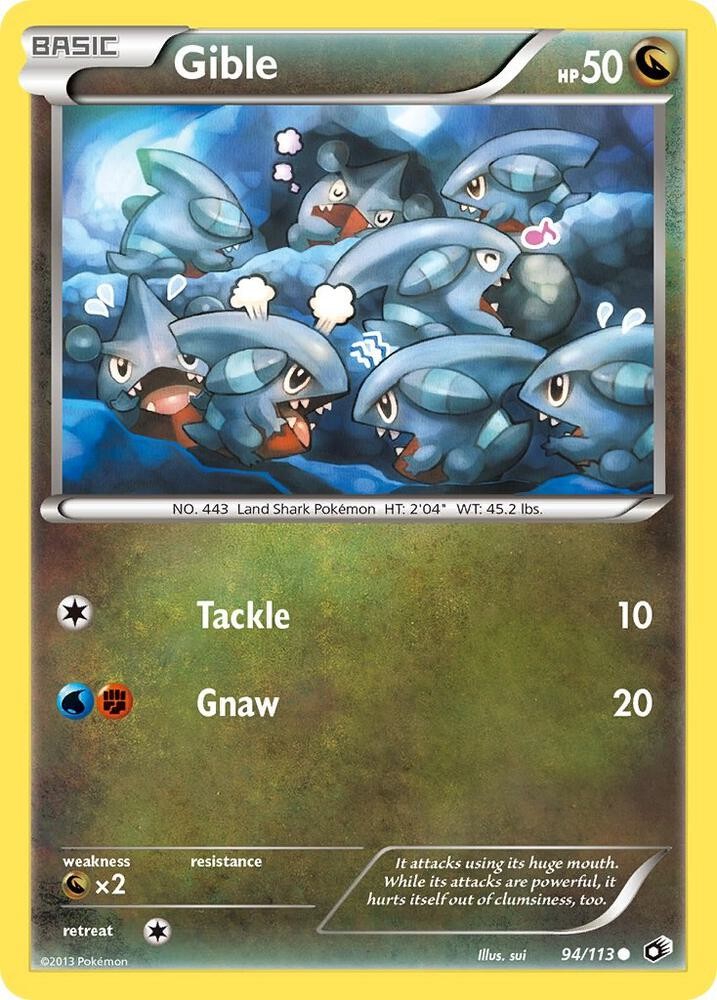 Gible 94/113 Legendary Treasures Pokemon Card LP