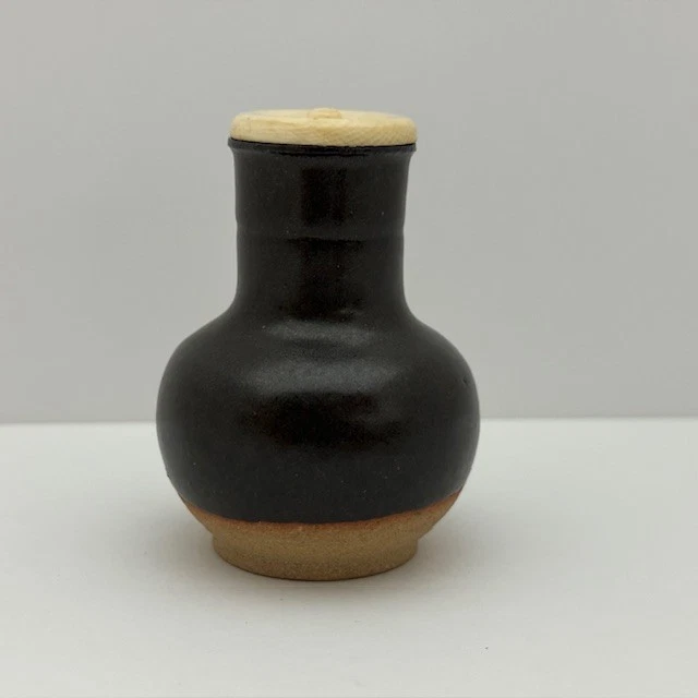 Recipiente raro japonês cerimônia do chá Chaire Caddies Seto ware Rikyu Tsurukubi - Imagem 4 de 4