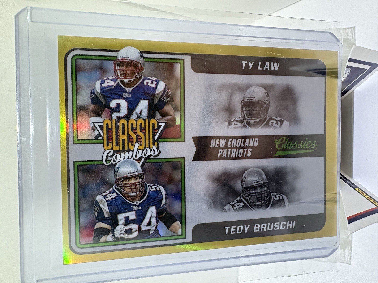 Panini 2021 Classics Classic Combos Tedy Bruschi Ty Law CC-TL Patriots /75