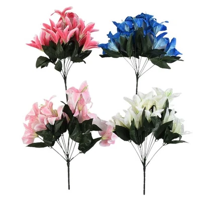 45 cm für DEKO Lilien Spray mit 10 Seidenblumenköpfen für Sternengucker Motiv - Bild 1 von 4