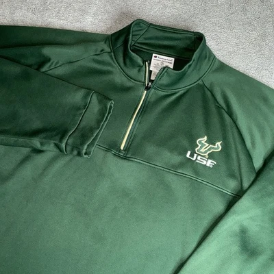 USF Bulls Sweatshirt Men 2XL Long Sleeve 1/4 Zip Pullover Champion Activewear - Image 1 of 4