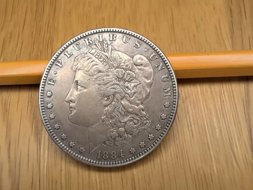 1884 P MORGAN DOLLAR EXTREMELY NICE COIN AU W/ TONING NR