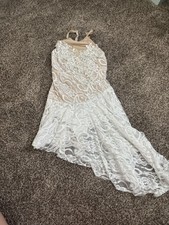 Beautiful White Lace Teen Dance Costume Size Childs Large