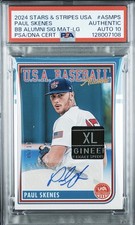 2024 USA Stars And Stripes Paul Skenes Game Used Laundry Tag Auto #’d/10 PSA 10