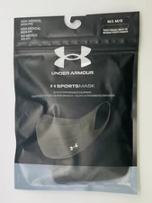 Under Armour Sports Face Masks, Size M/L - Black UA New