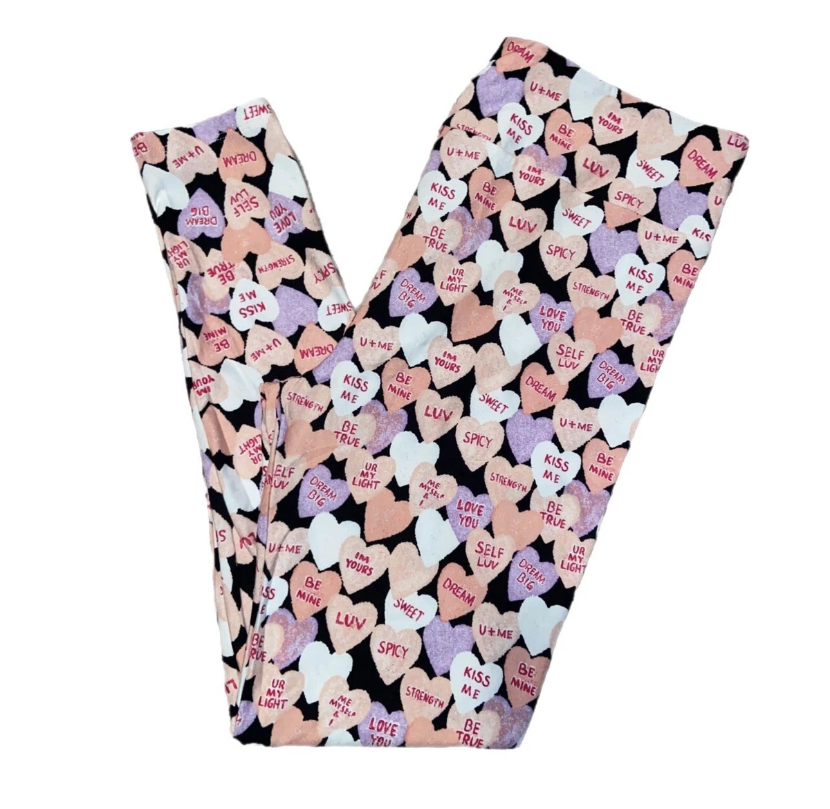 Legging Lularoe OS (taille Unique) - Saint Valentin - Dentelle Rouge - Neuf Avec étiquettes