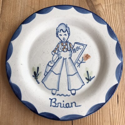 BRIAN John B Taylor Louisville Stoneware 9 in Childs Plate
