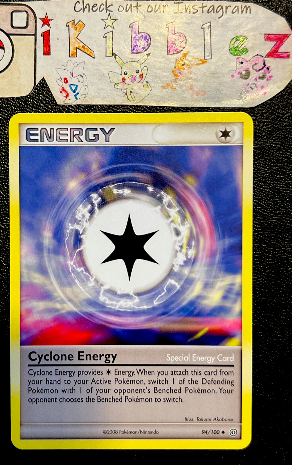 Cyclone Energy 94/100 LP Stormfront Pokemon Card!
