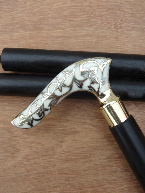 Working Style Brass Handle OLD BRASS HEAD Style Wooden Shaft Walking Cane Stick Working Style Brass Handle OLD BRASS HEAD Style Wooden Shaft Walking Cane Stick