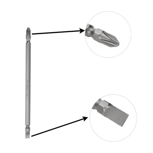 Magnetic Double End Screwdriver Bit Phillips (PH2) & Slotted (6mm) Electric Bits - Picture 2 of 14